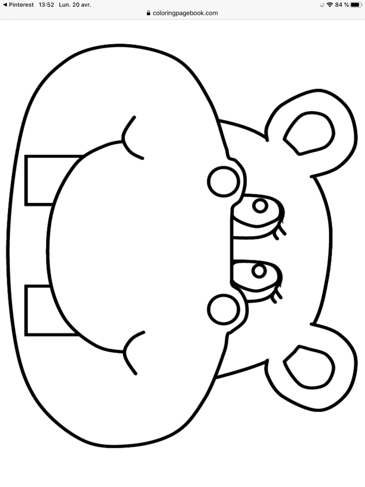 Бегемот вектор силуэт