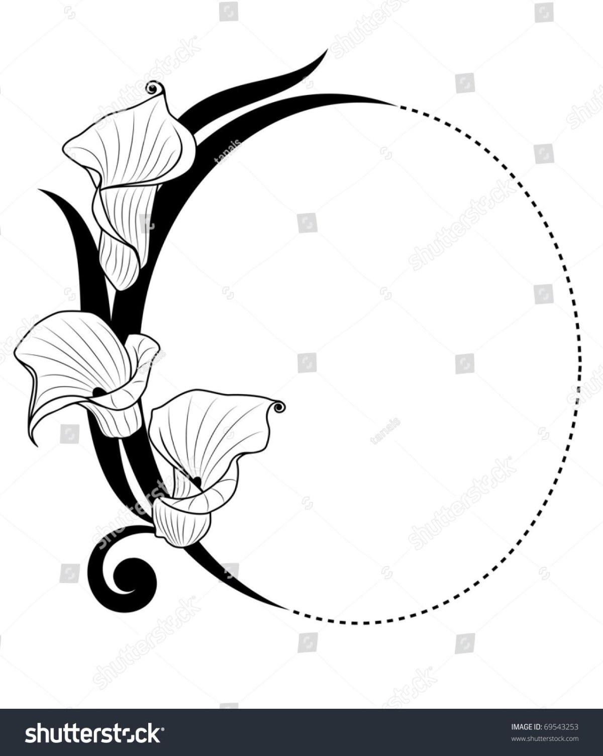 Каллы угловой орнамент