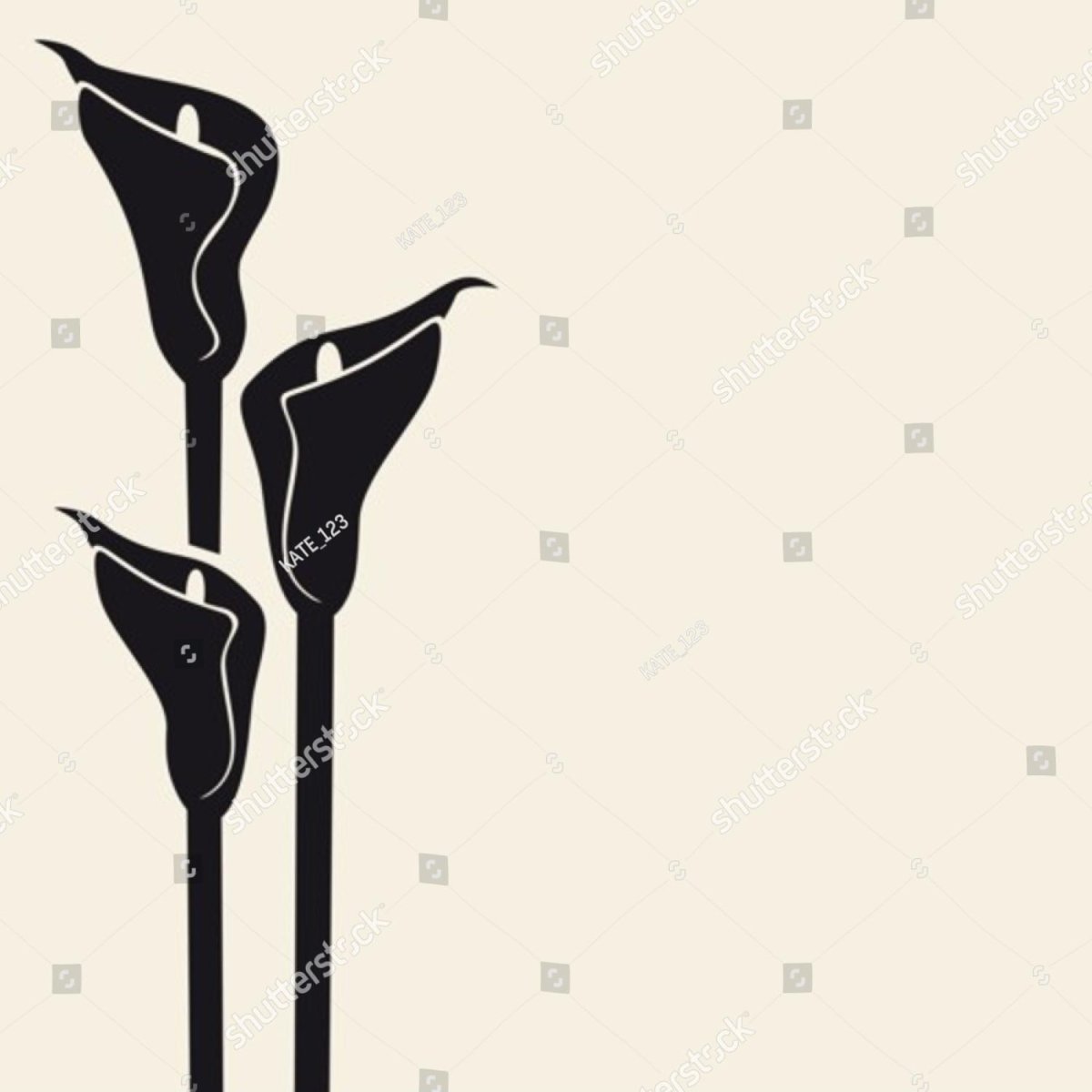 Каллы вектор силуэт