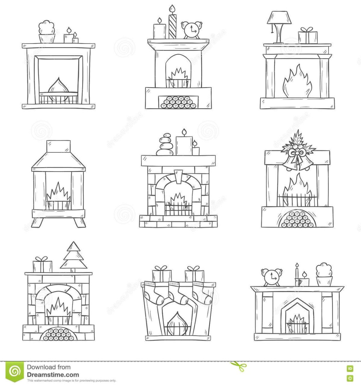 Нарисовать камин
