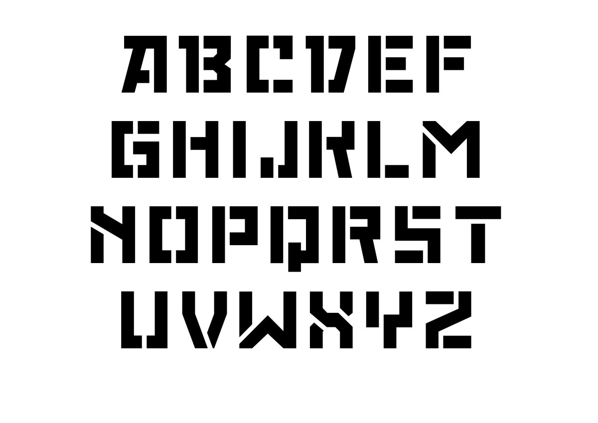 Шрифт трафаретный русский