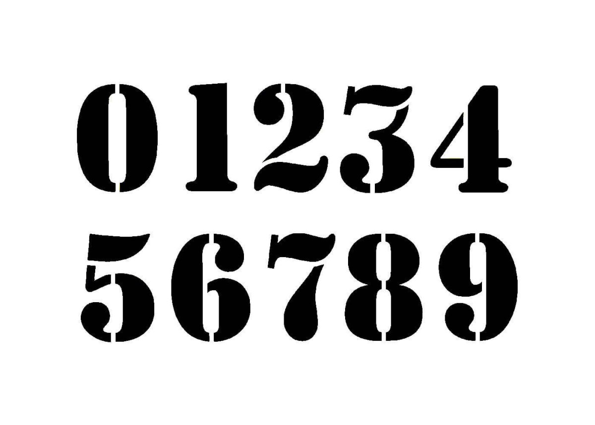 Трафаретный шрифт цифры