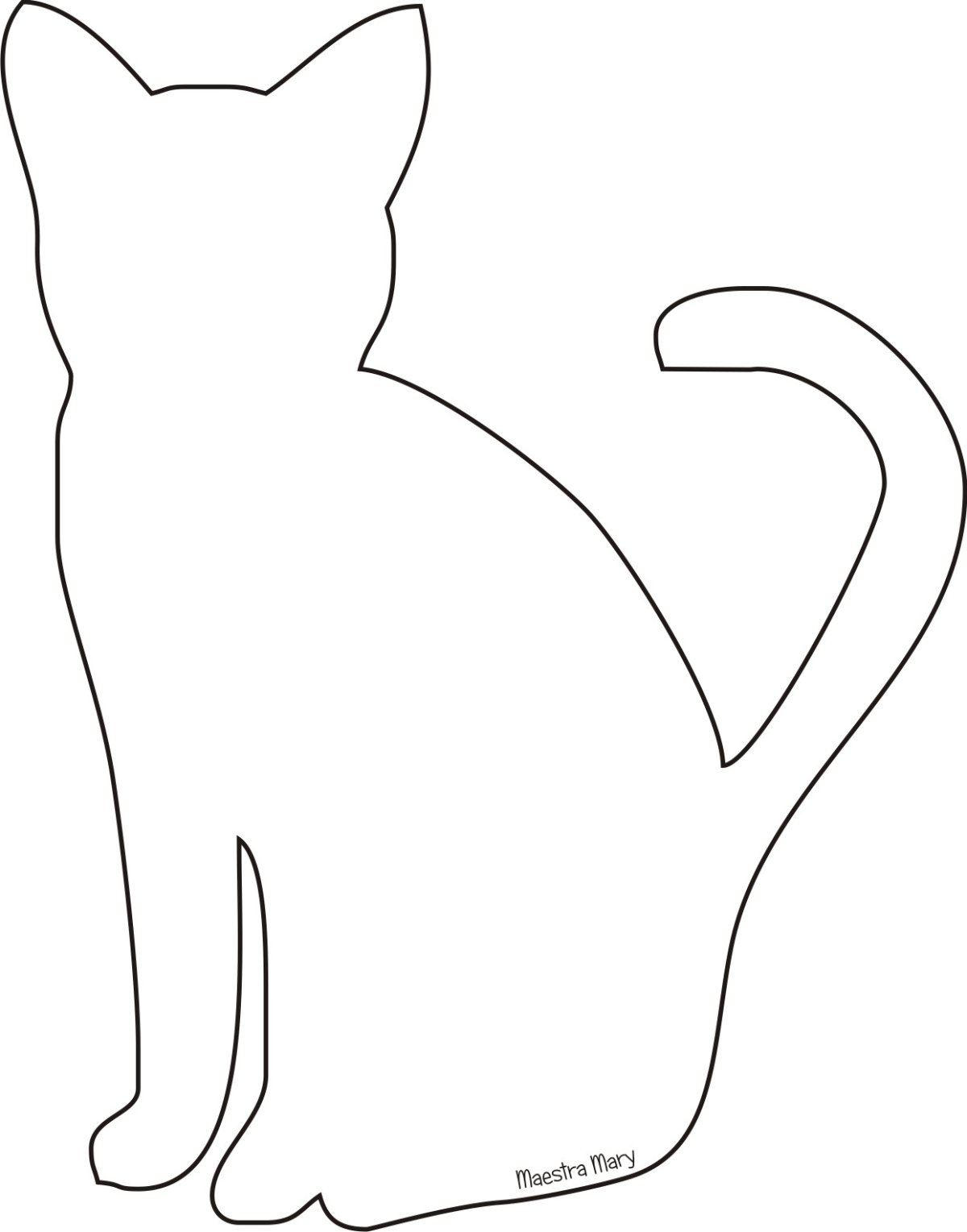 Трафарет котенка для аппликации