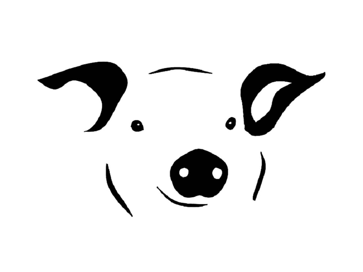 Украшение на окно свинья