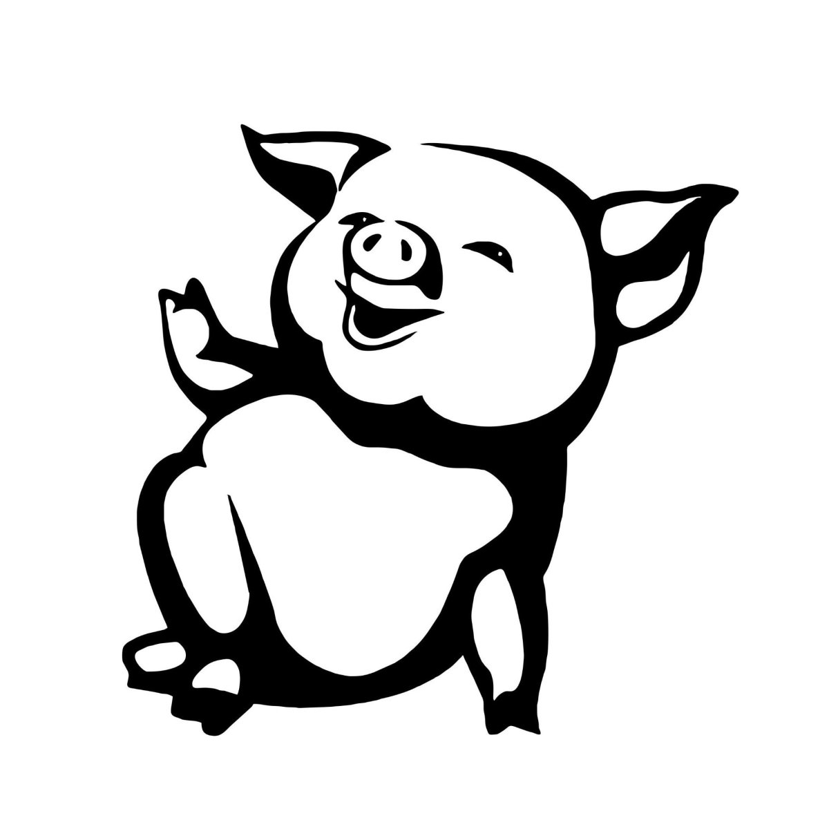 Трафарет поросенка