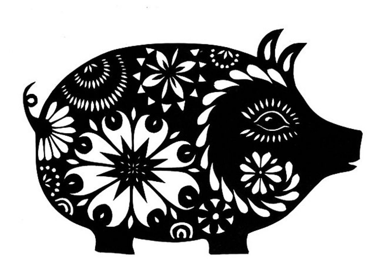 Трафарет поросенка