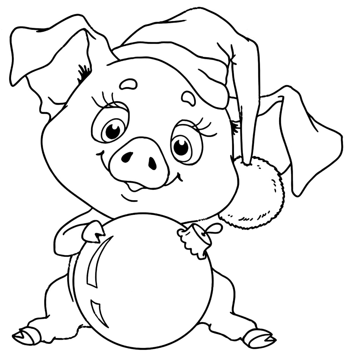 Новогодняя свинья трафарет