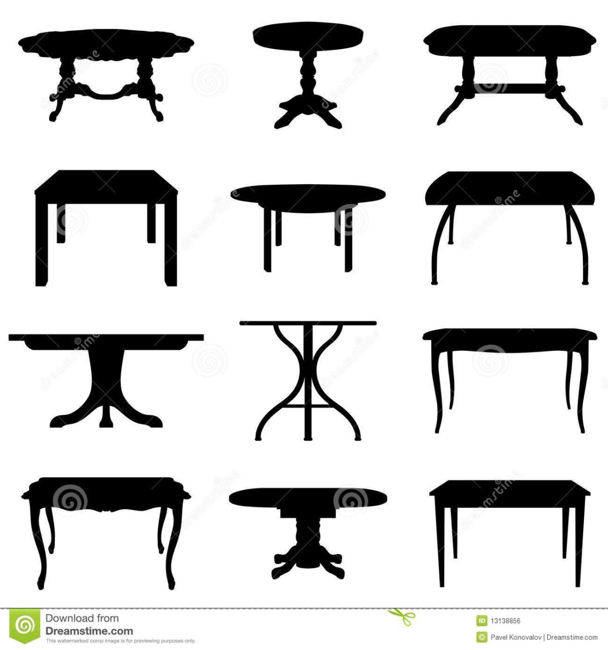 Круглый столик силуэт