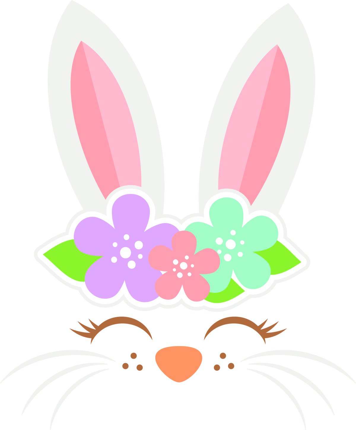 Уши кролика трафарет