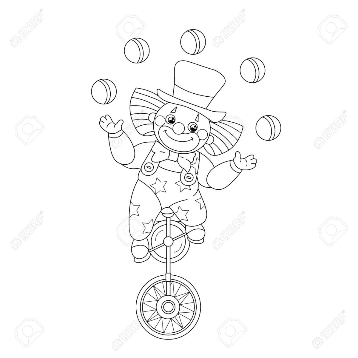 Клоун шаблон для детей