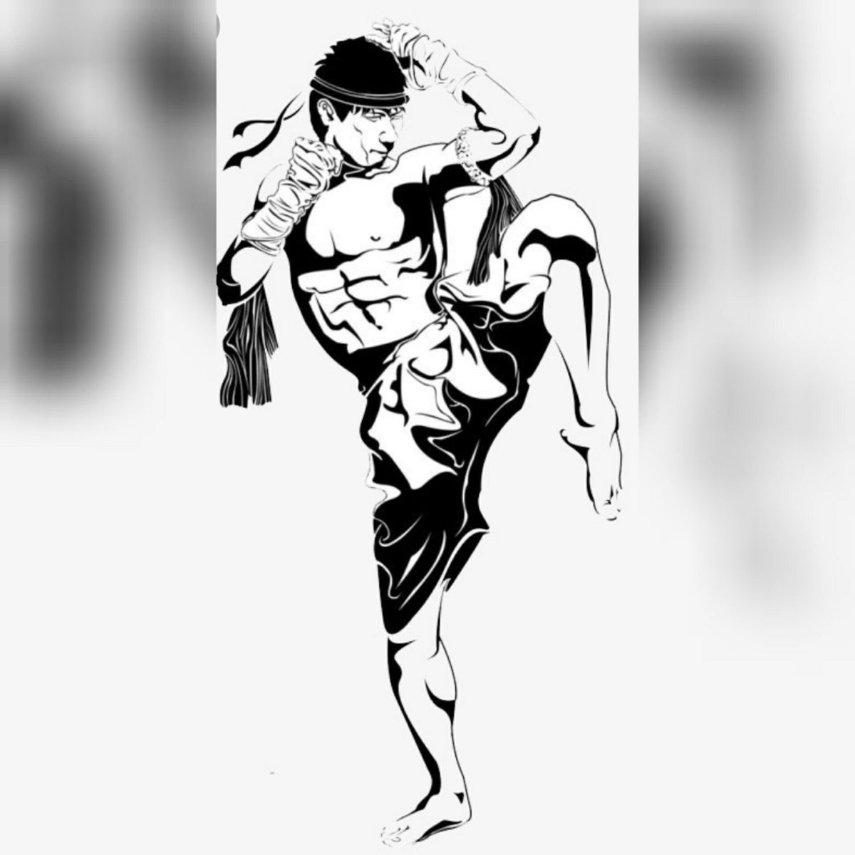 Боец Муай Тай вектор