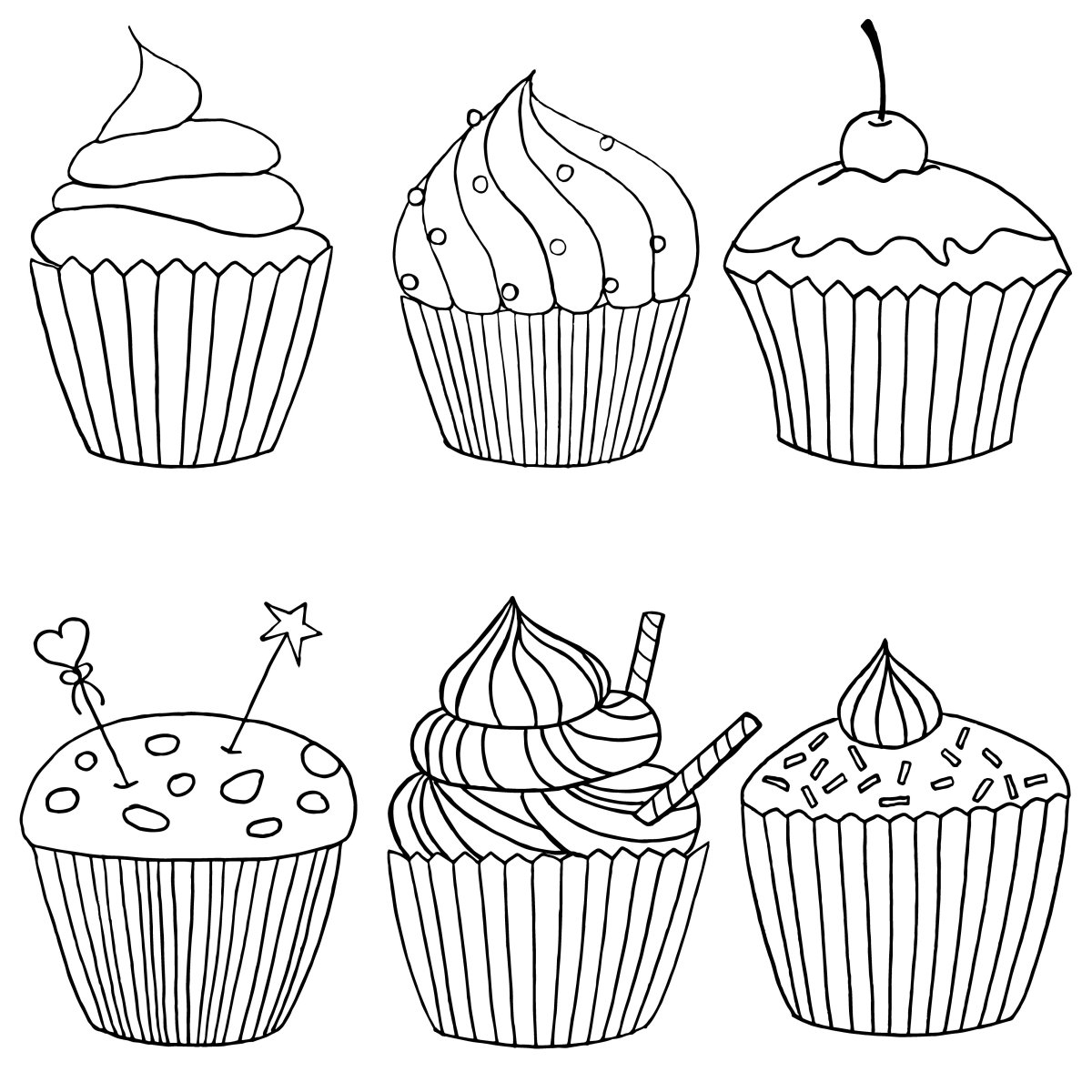 Пирожные раскраска для детей