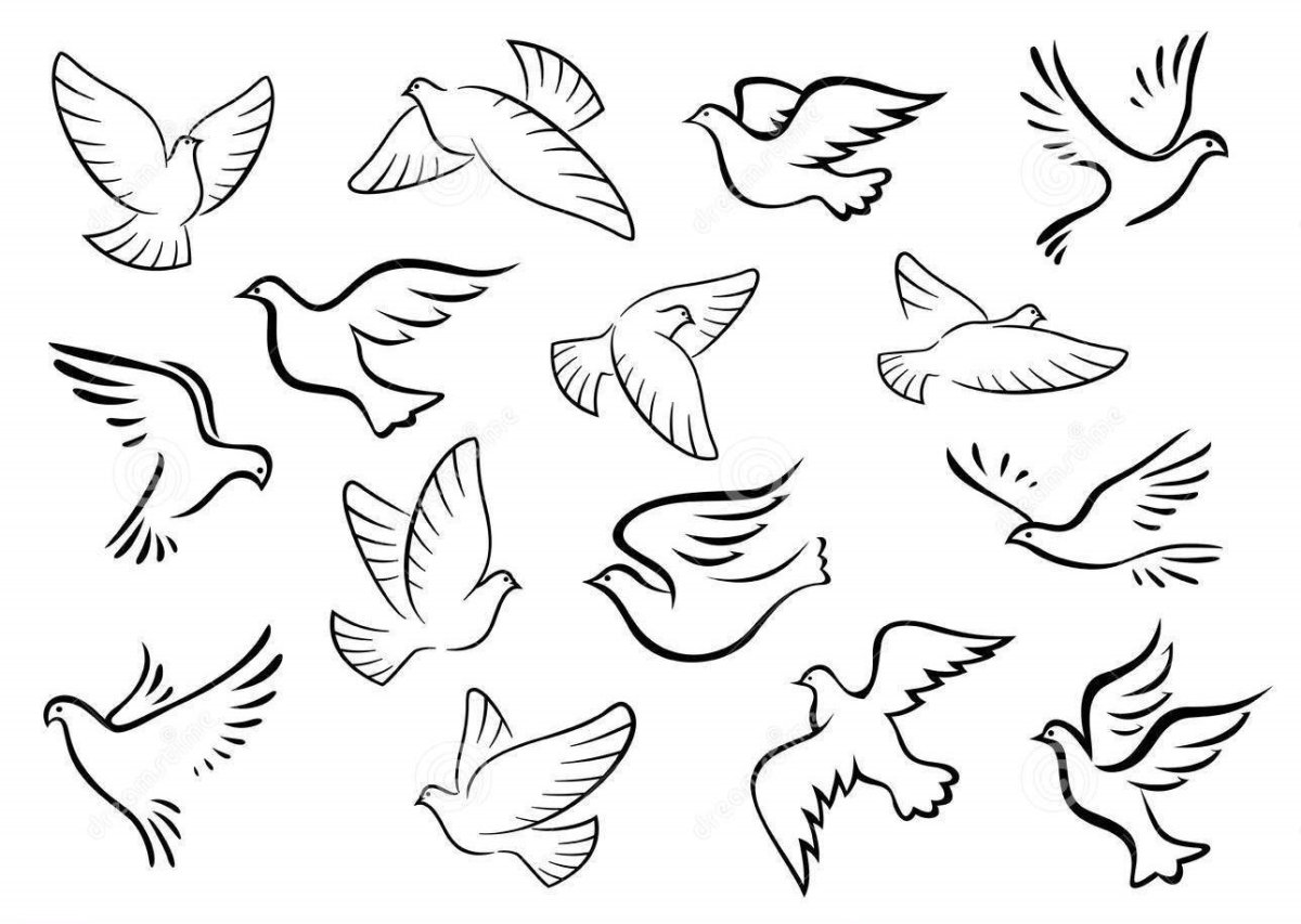 Птицы трафарет маленькие