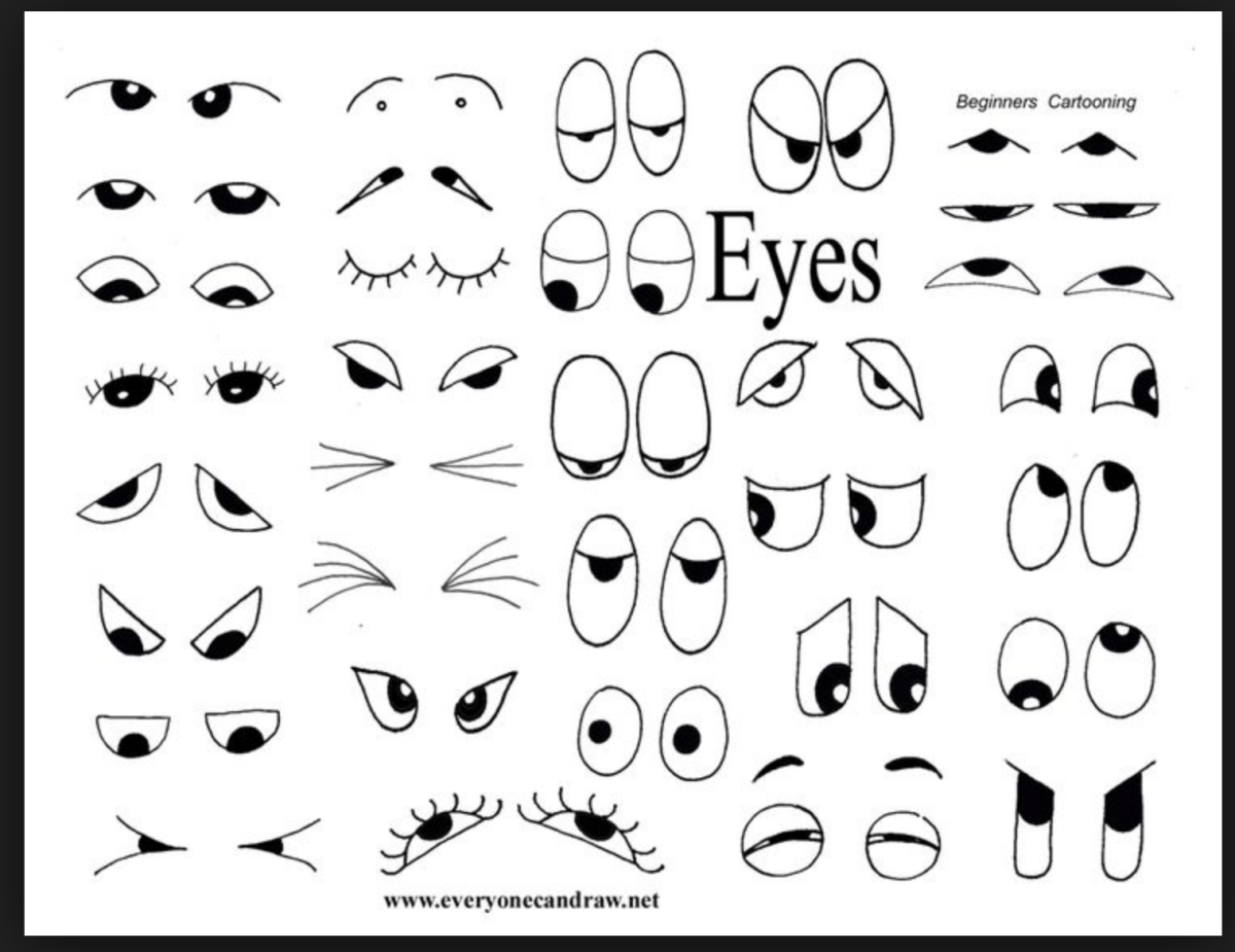 Глазки для поделок черно белые