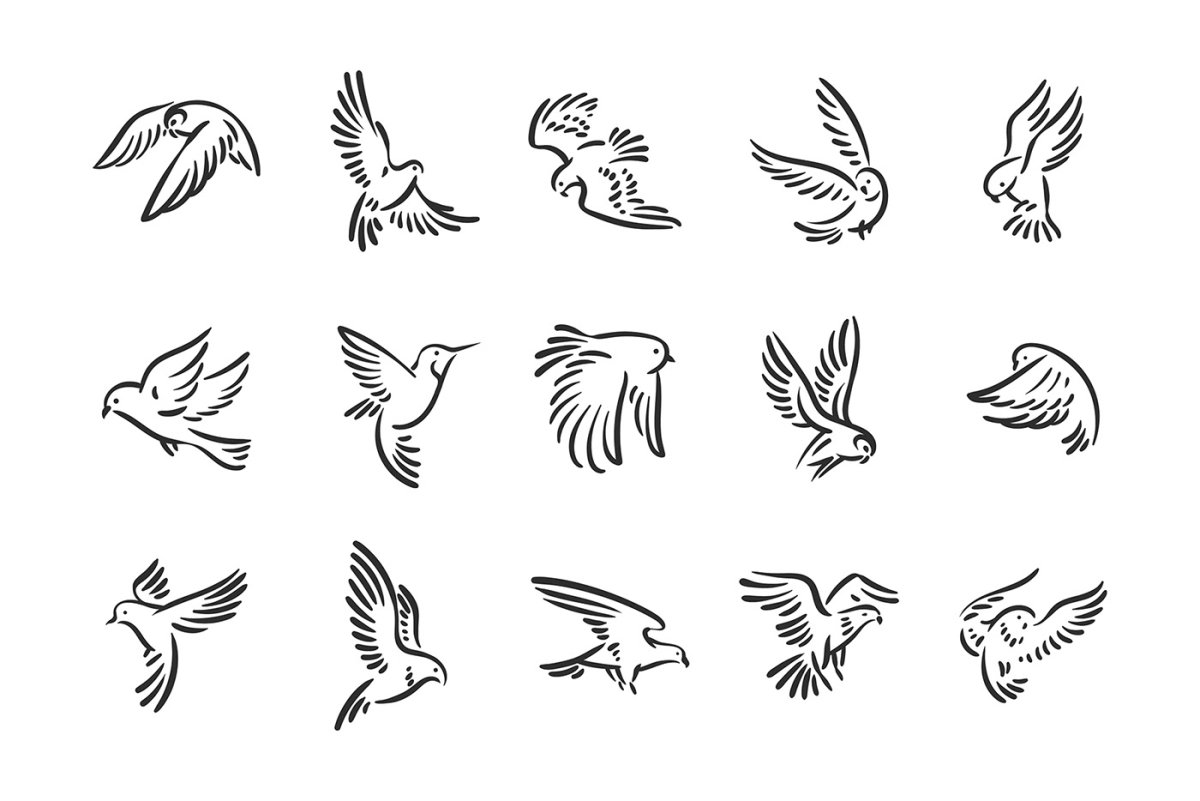 Трафарет ласточки для вырезания