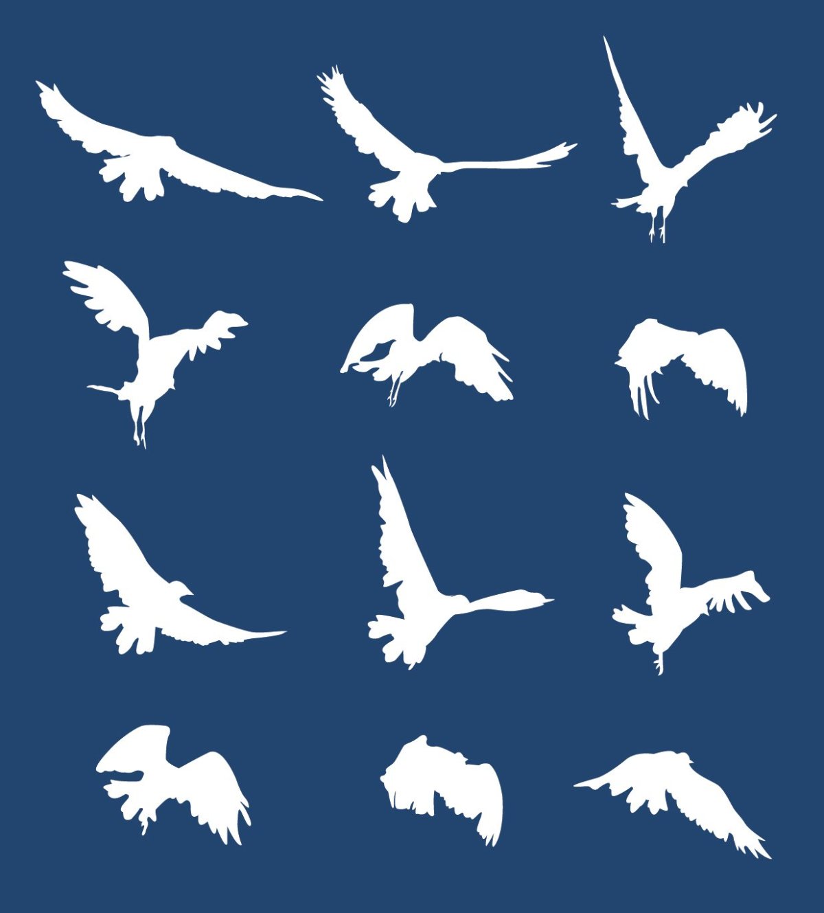 Птица силуэт белый