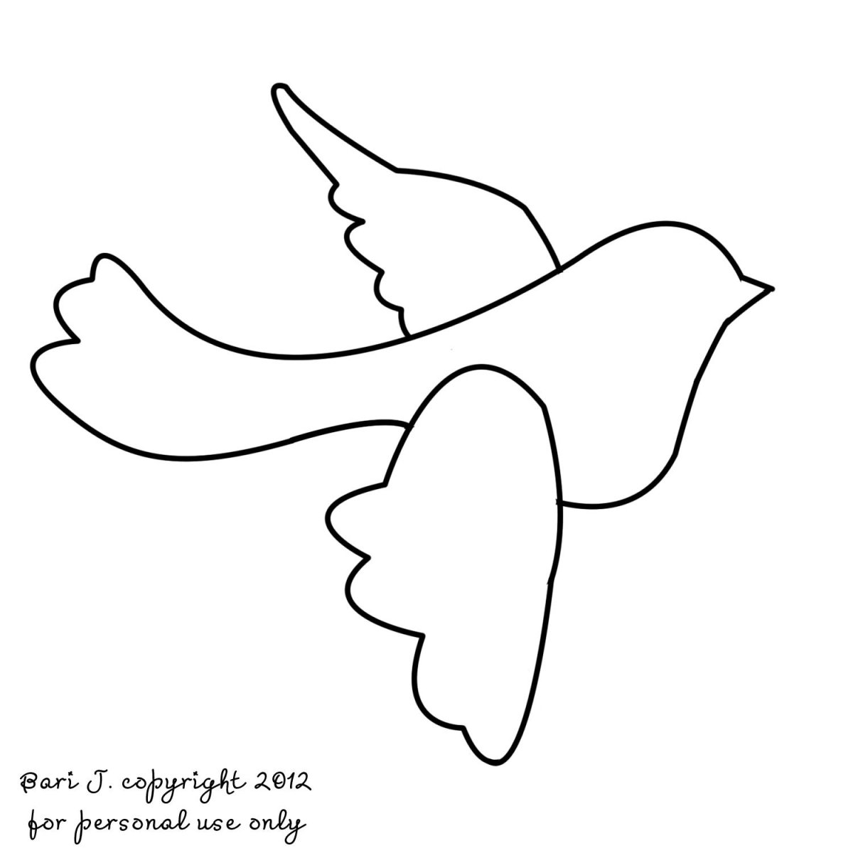 Контур птицы для аппликации