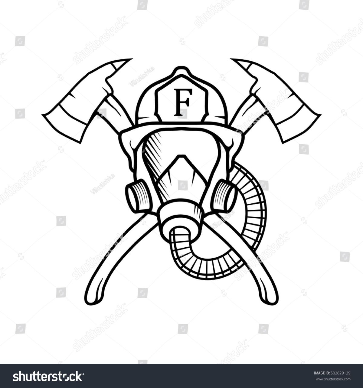 Каска пожарного рисунок