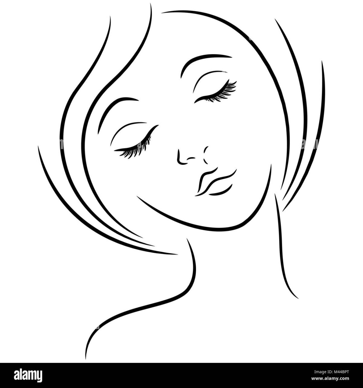 Силуэт лица девушки для детей