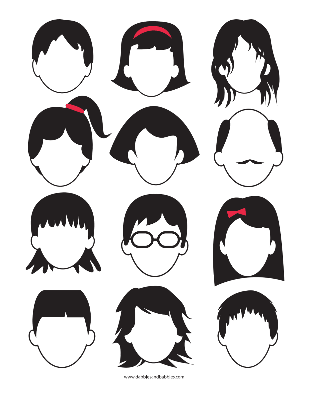 Трафарет лица для рисования