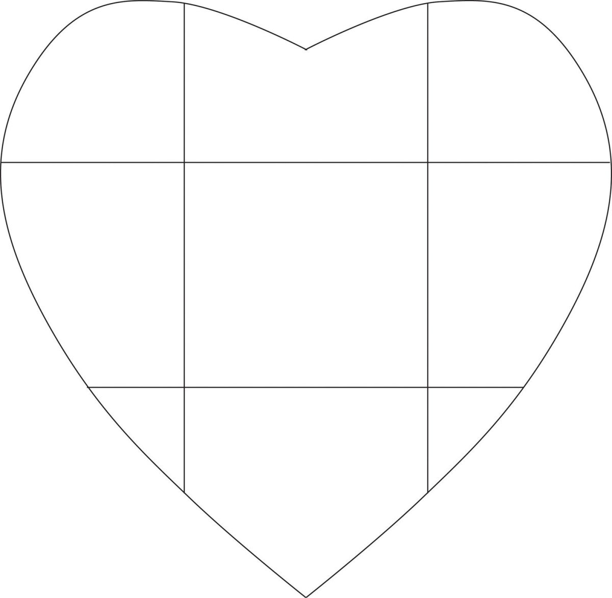 Ровное сердечко трафарет