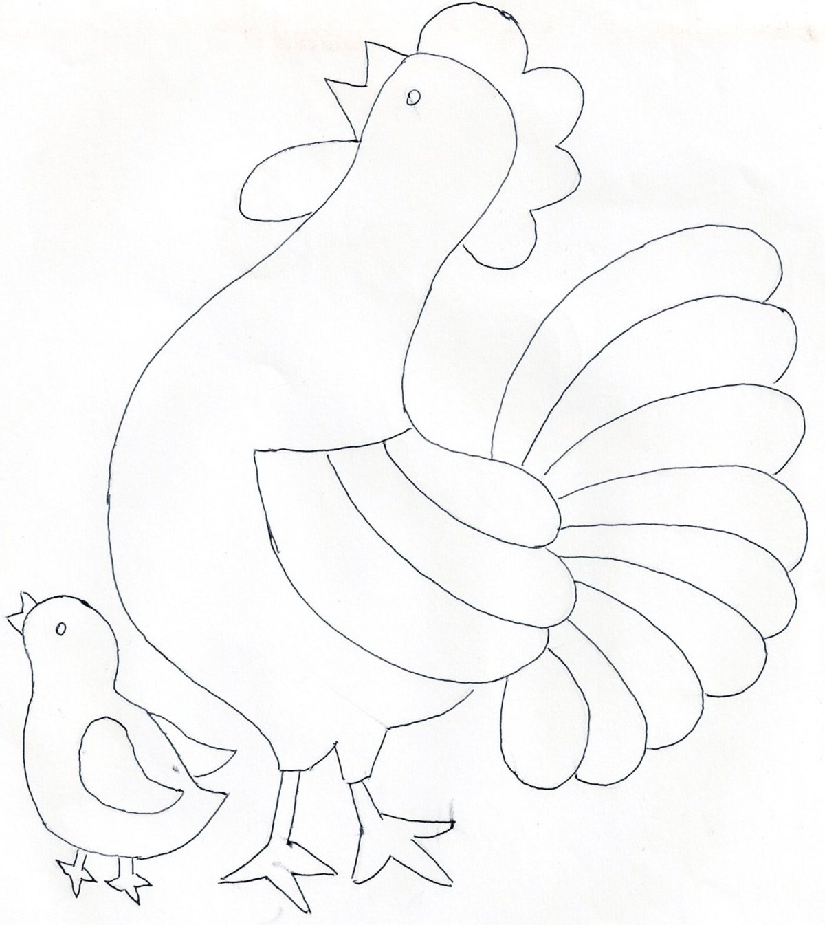 Петушок из фетра шаблон