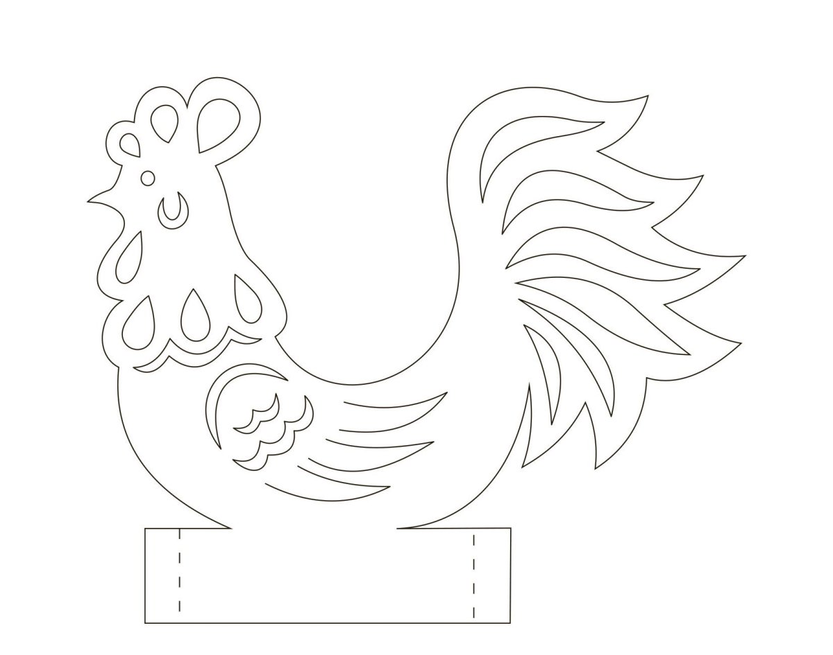 Петушок вектор рисунок контур