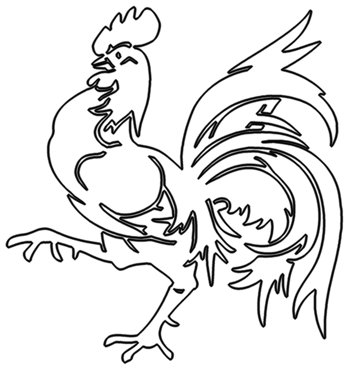 Трафареты петушка на окно для вырезания