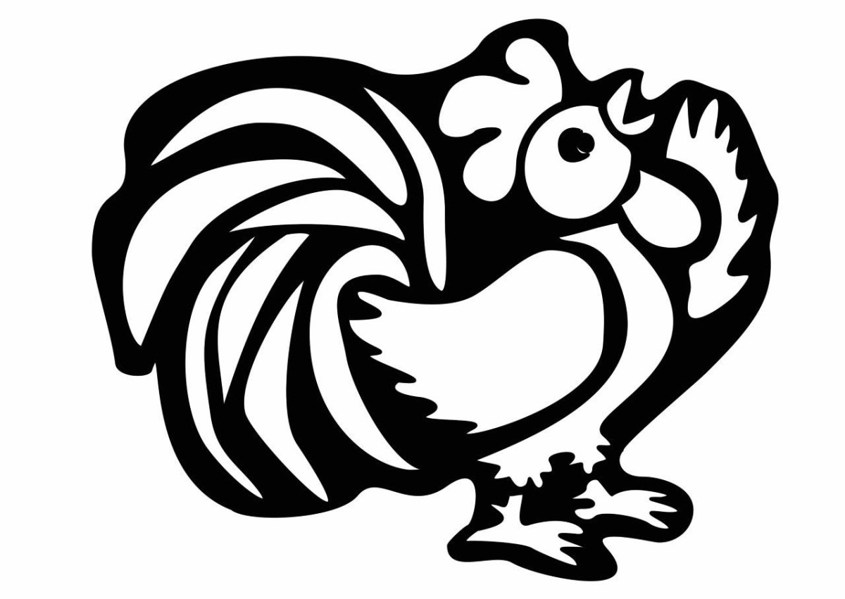 Петух раскраска