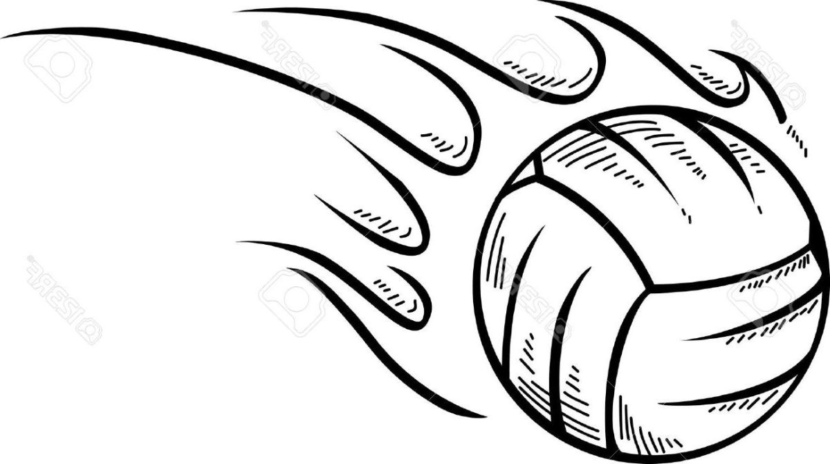 Набросок волейболиста карандашом