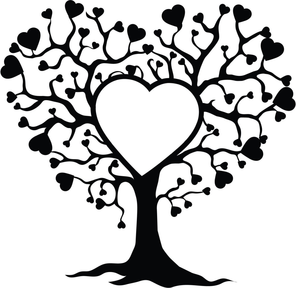 Трафарет дерево любви