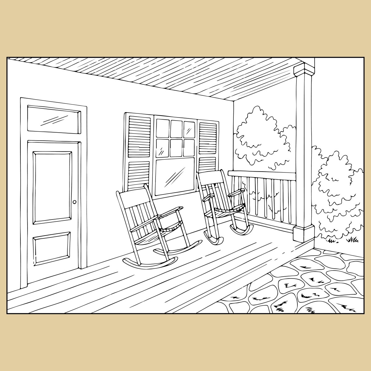 Веранда раскраска