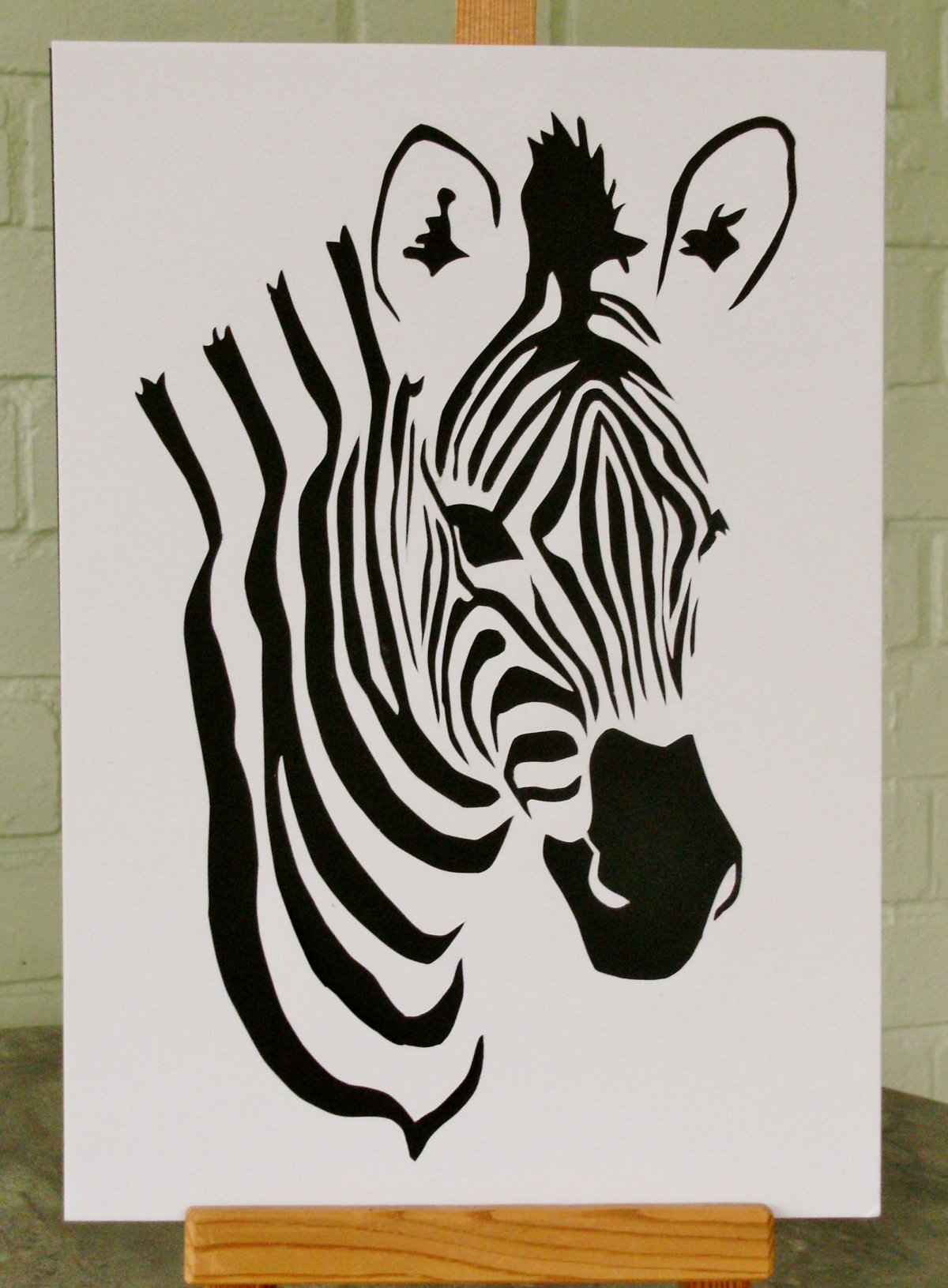 Зебра контурный рисунок