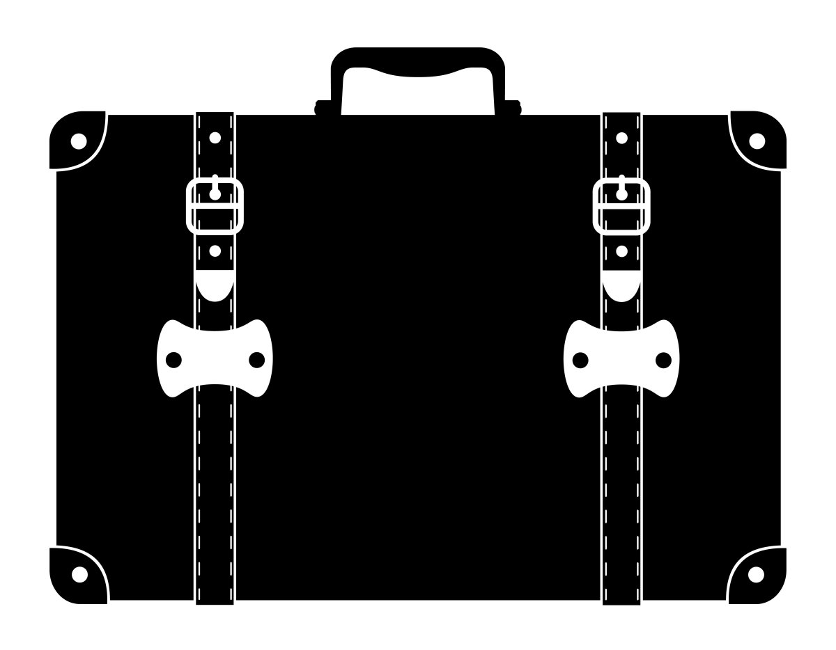 Чемодан сбоку вектор