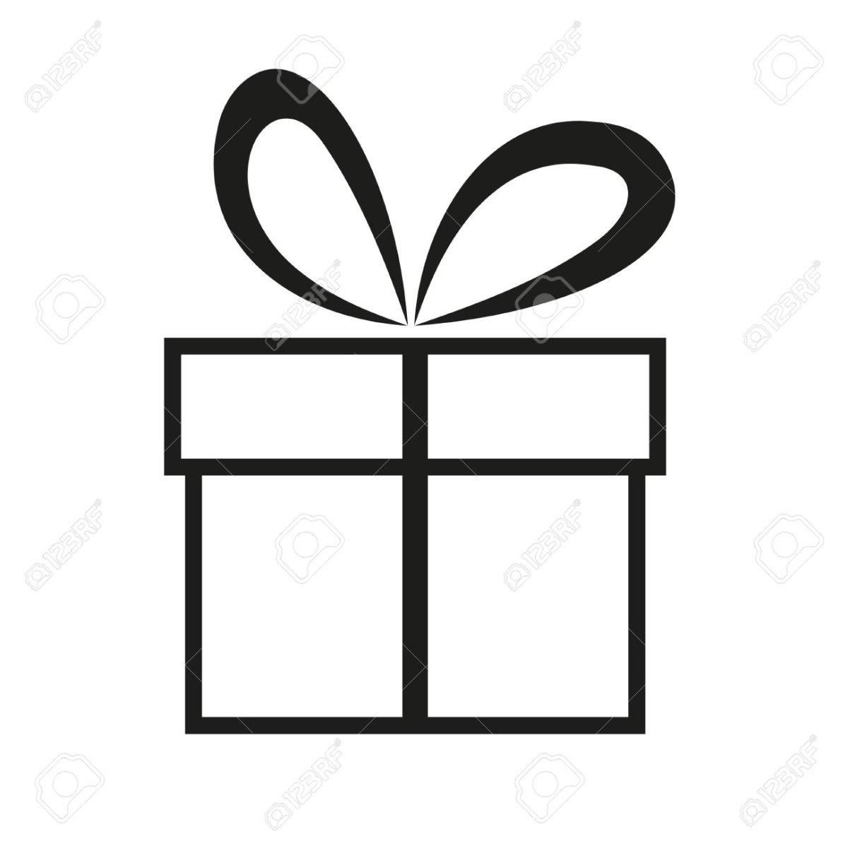 Подарок коробка черно белая