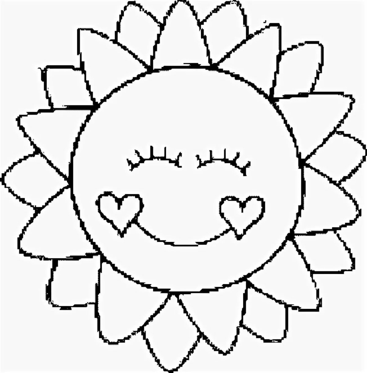 Солнце раскраска для детей