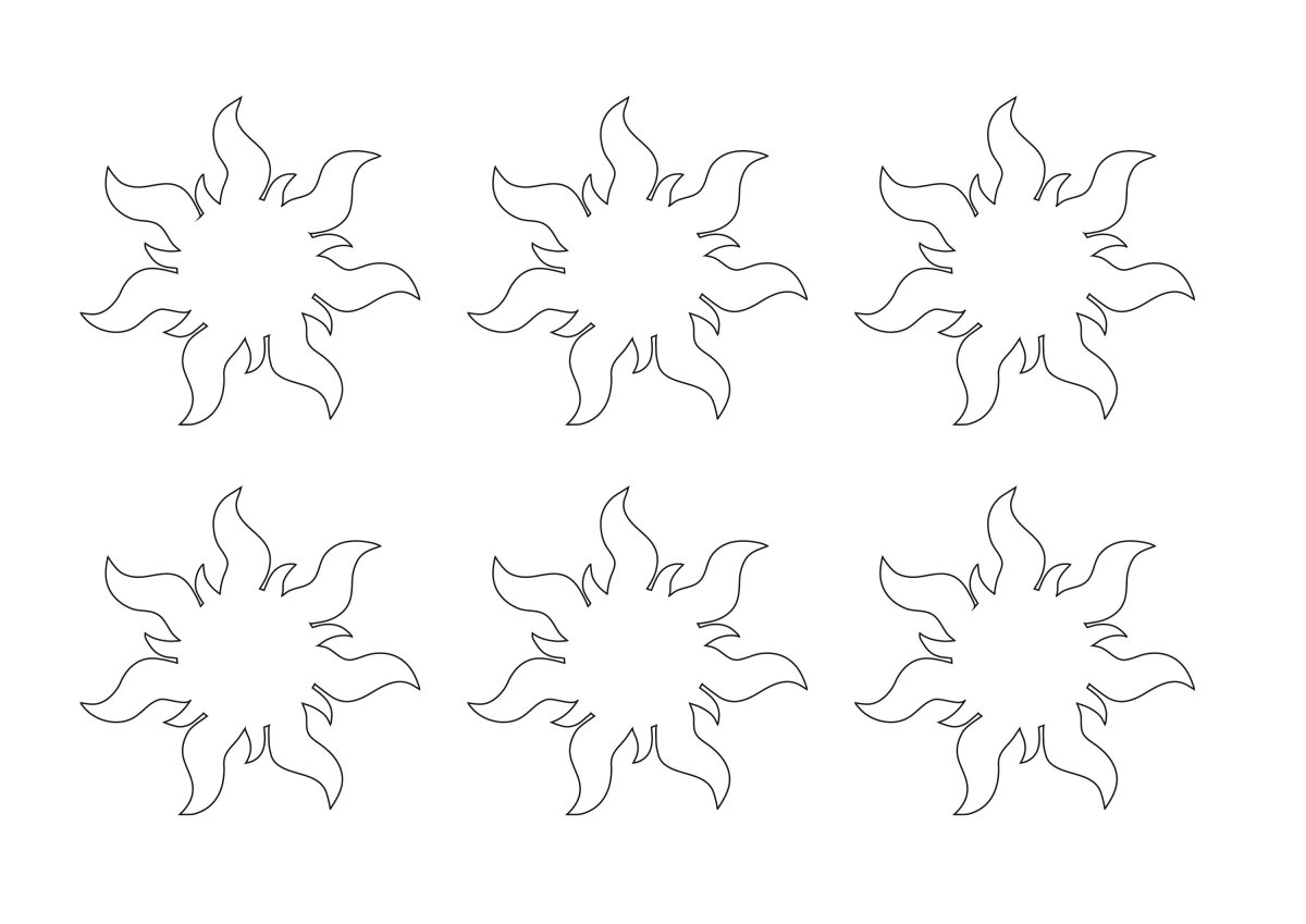 Солнышко трафарет для вырезания