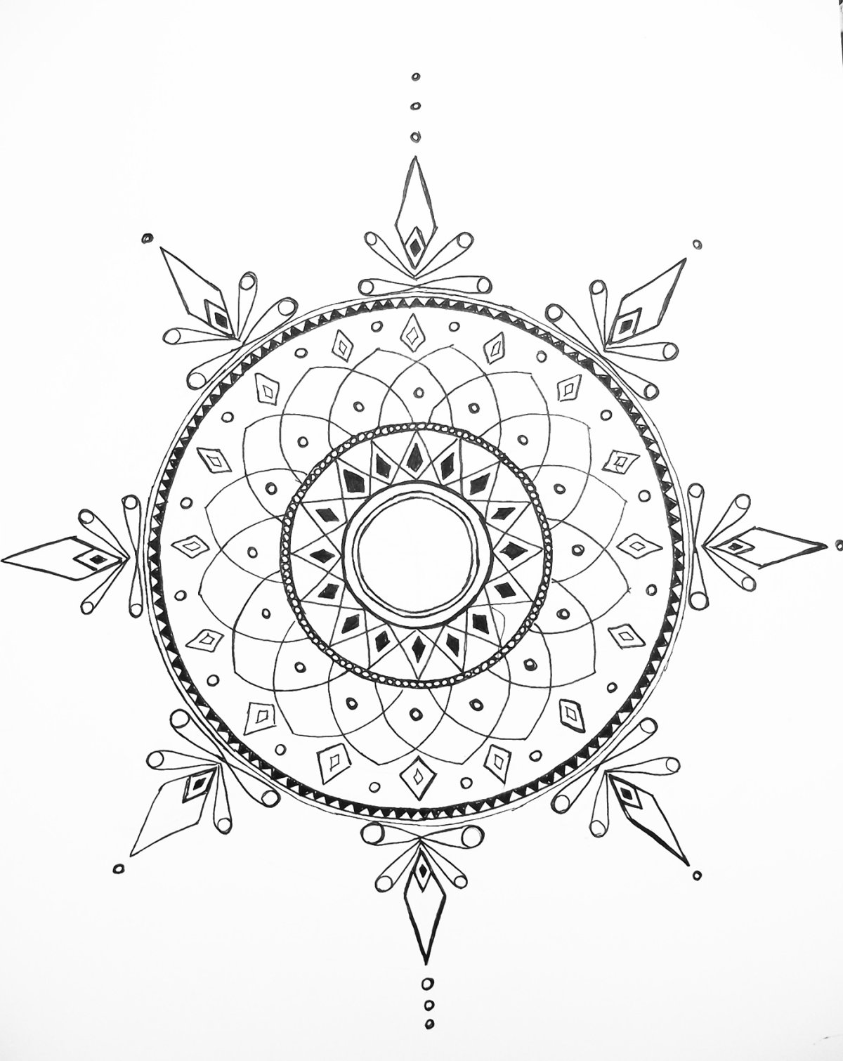 Мандала Анахата чакра раскрасить