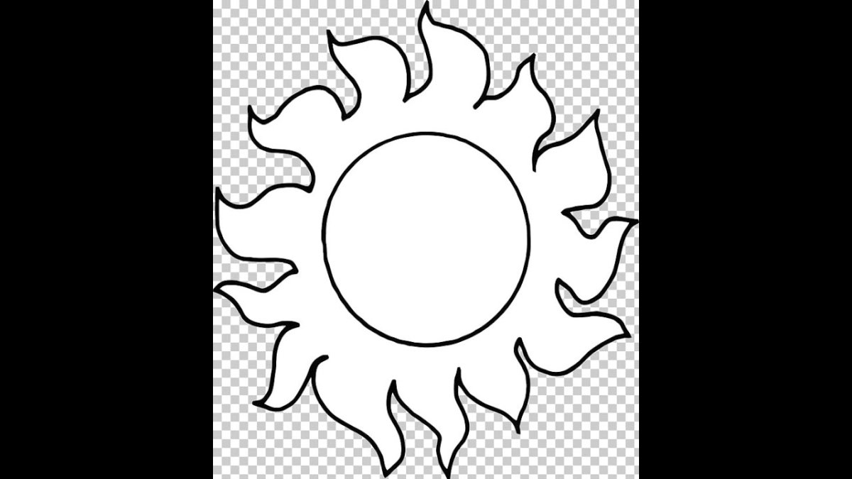 Трафарет солнца для вырезания