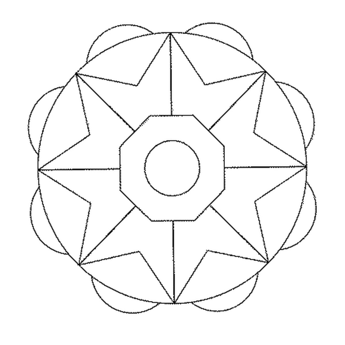 Раскраска Мандала легкая