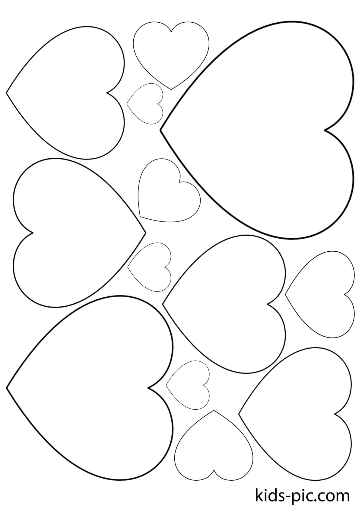 Сердечки разных размеров