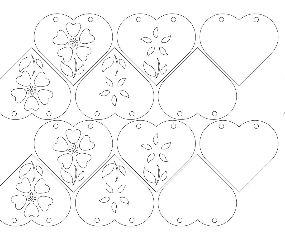 Трафареты сердечек для вырезания из бумаги