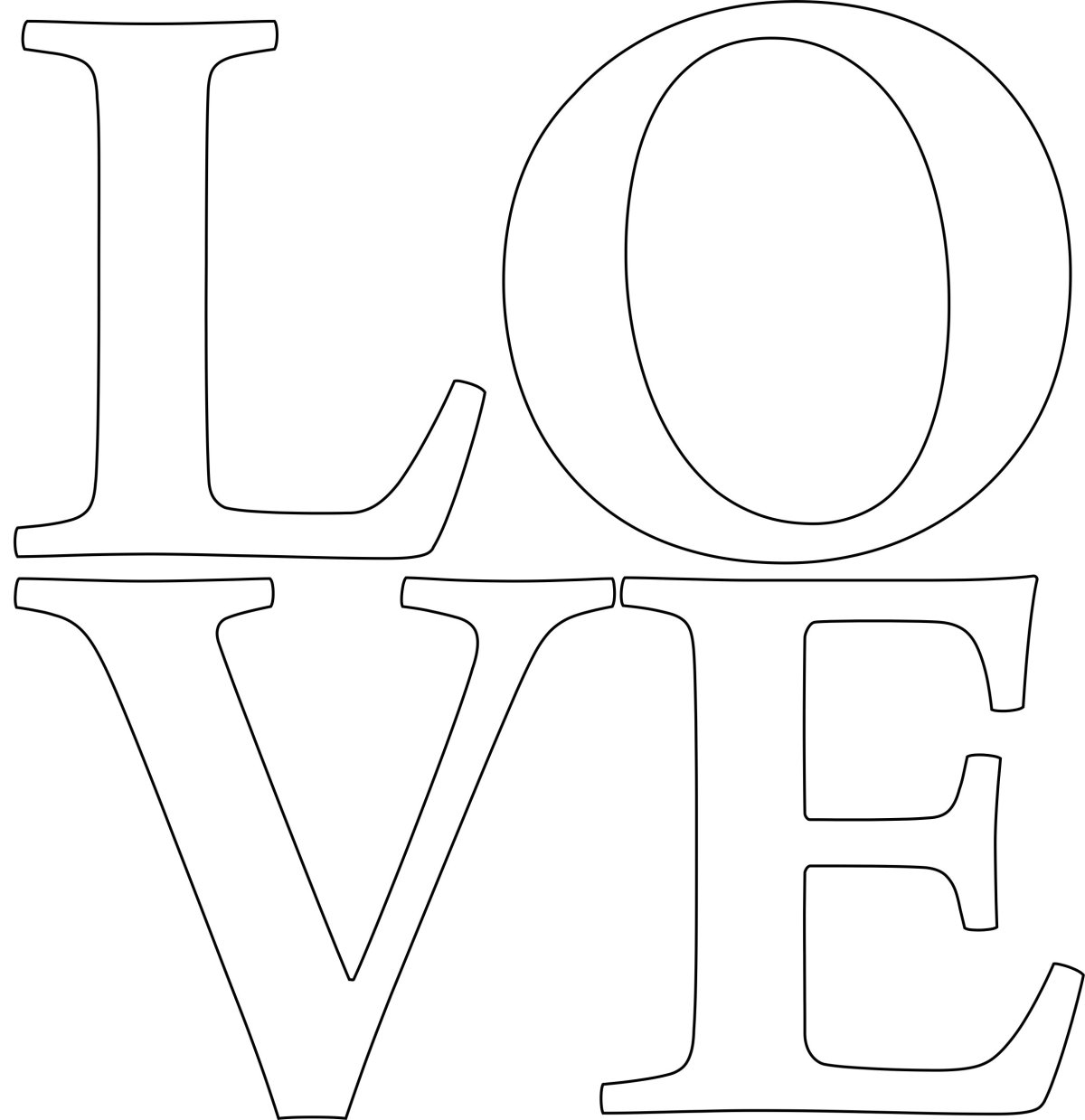 Трафарет Love для вырезания