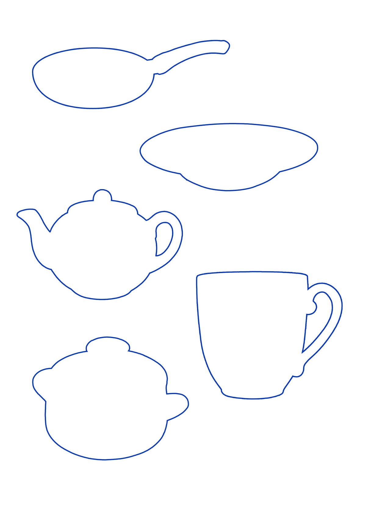 Посуда контур для детей