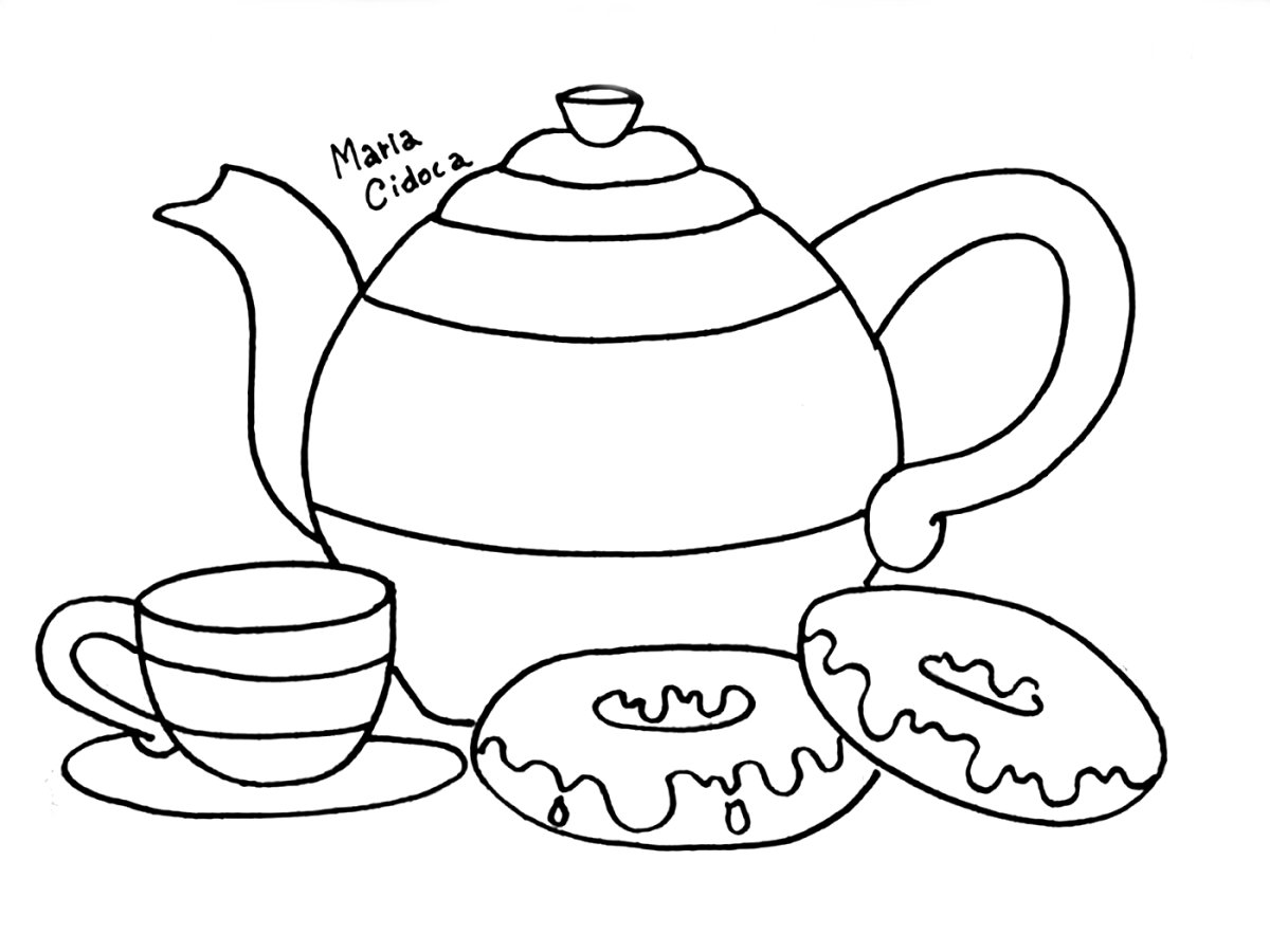 Аппликация посуда раскраска