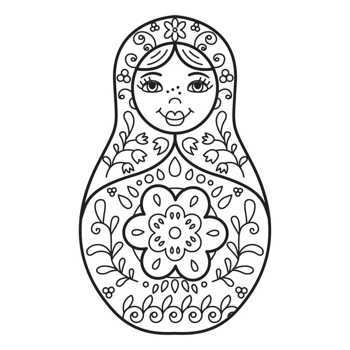 Раскраска антистресс Матрешка