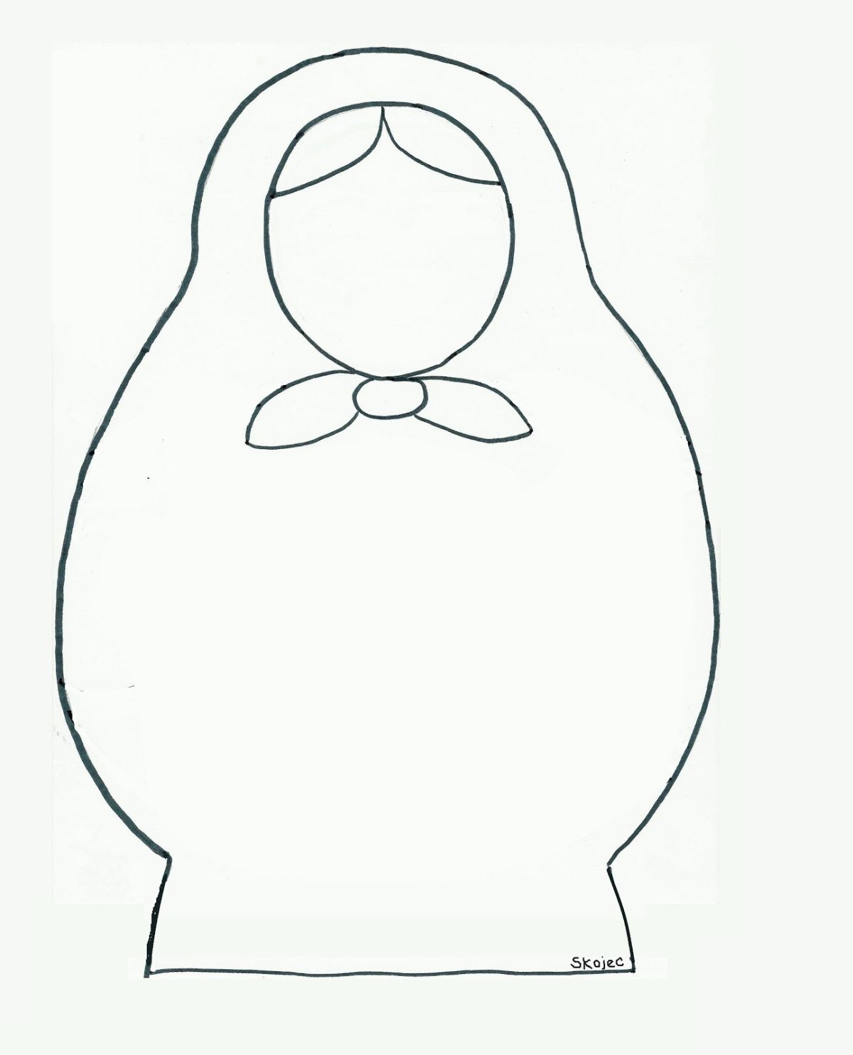 Матрешки раскраски маленькая и большая