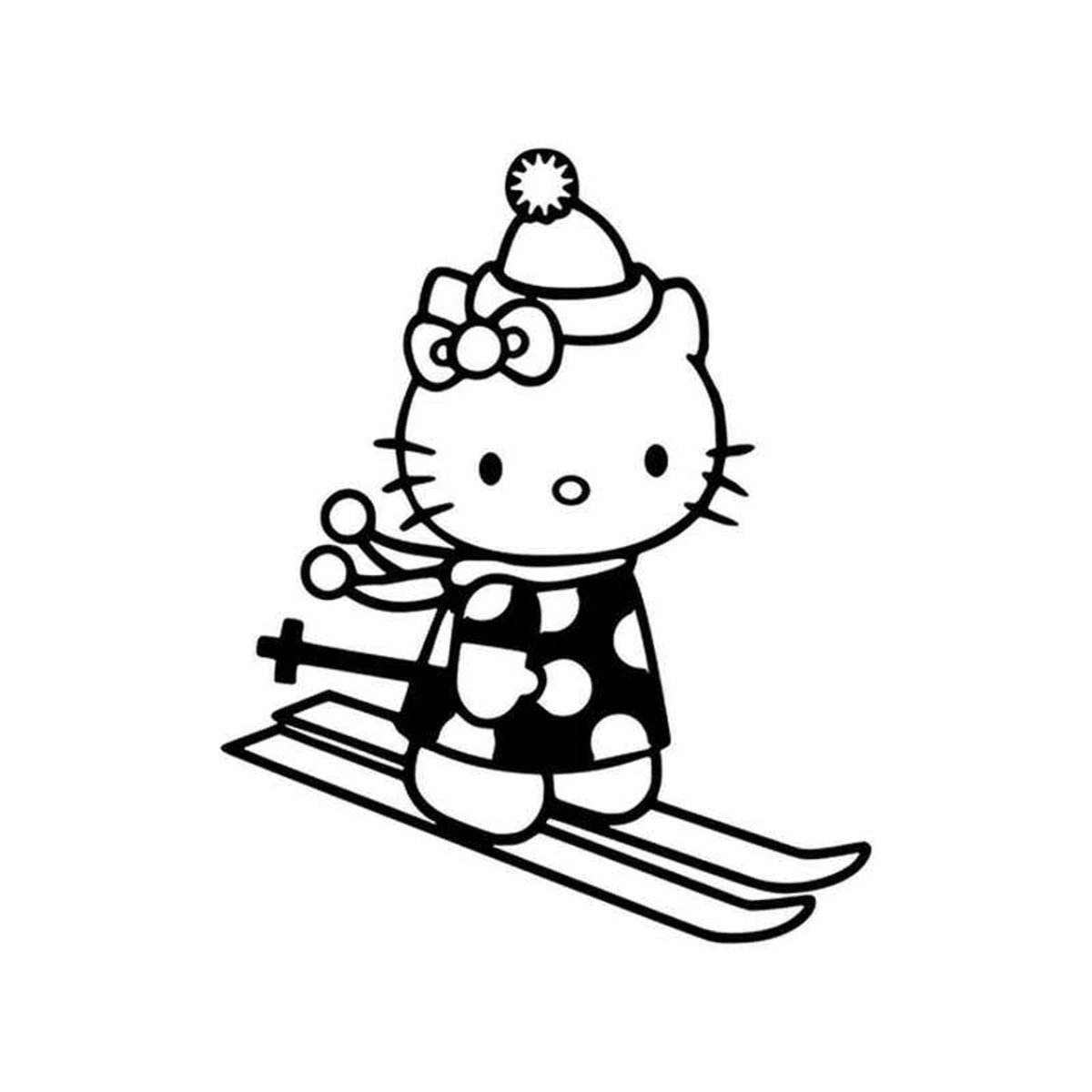Новогодние раскраски Кити