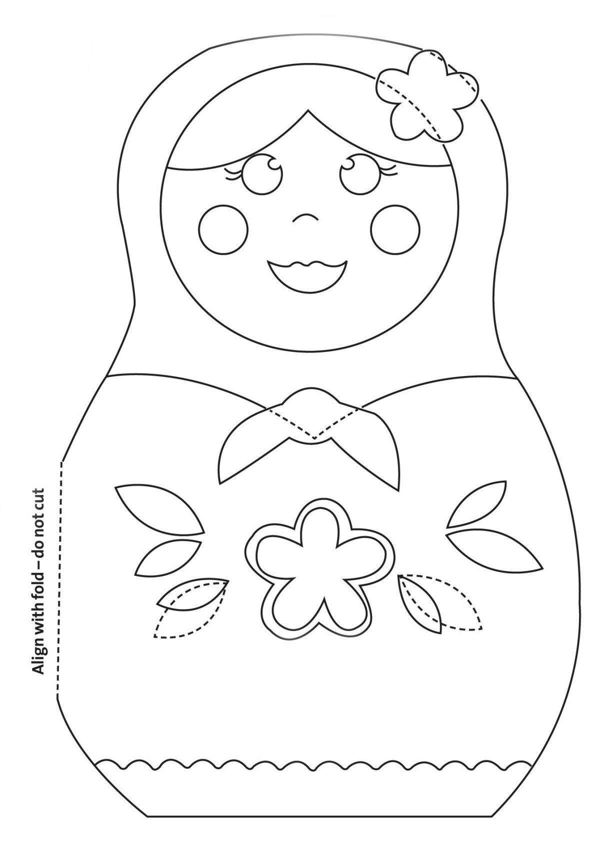 Контур матрешки для рисования