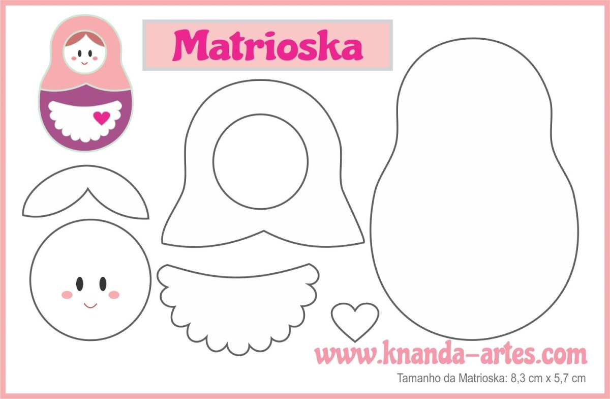 Пряник Матрешка трафарет